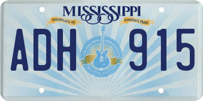 MS license plate ADH915