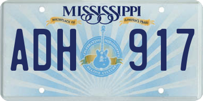 MS license plate ADH917