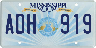 MS license plate ADH919