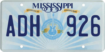 MS license plate ADH926