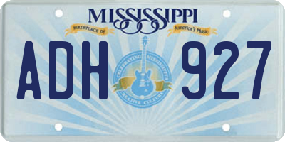 MS license plate ADH927