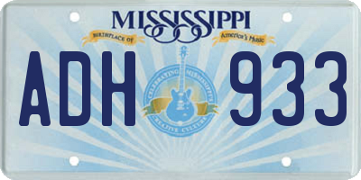 MS license plate ADH933