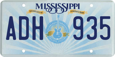 MS license plate ADH935