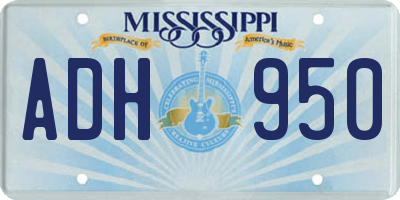 MS license plate ADH950