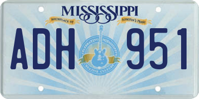 MS license plate ADH951