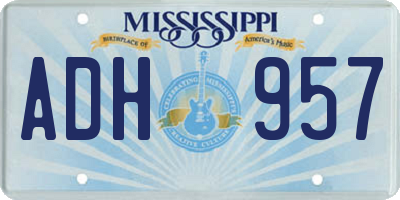 MS license plate ADH957