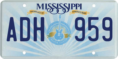 MS license plate ADH959