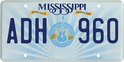 MS license plate ADH960