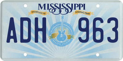 MS license plate ADH963