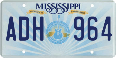 MS license plate ADH964