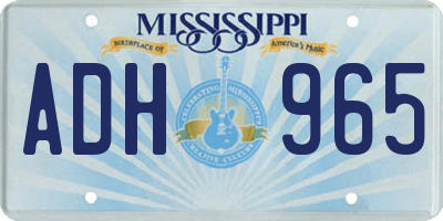 MS license plate ADH965