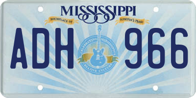 MS license plate ADH966