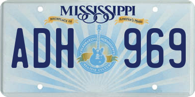 MS license plate ADH969