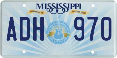 MS license plate ADH970