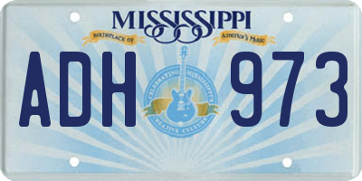 MS license plate ADH973