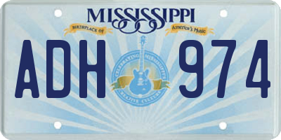 MS license plate ADH974