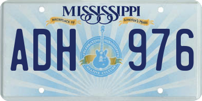 MS license plate ADH976