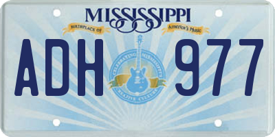 MS license plate ADH977