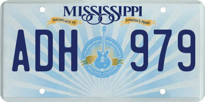 MS license plate ADH979