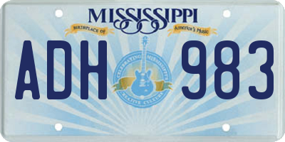 MS license plate ADH983