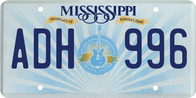 MS license plate ADH996