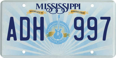 MS license plate ADH997