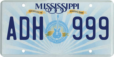MS license plate ADH999