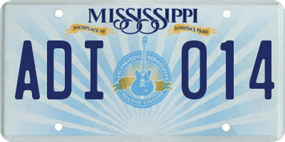 MS license plate ADI014