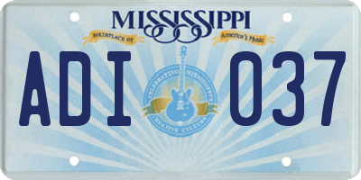 MS license plate ADI037