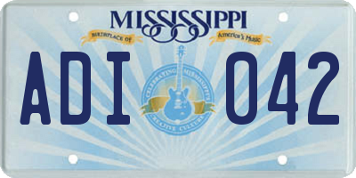 MS license plate ADI042