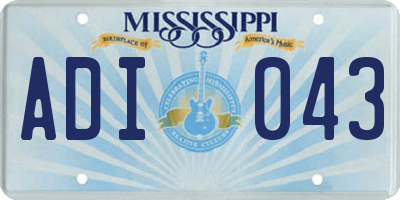 MS license plate ADI043