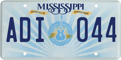 MS license plate ADI044