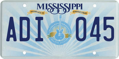 MS license plate ADI045
