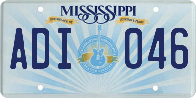 MS license plate ADI046