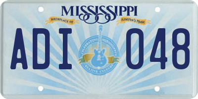 MS license plate ADI048