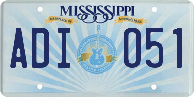 MS license plate ADI051