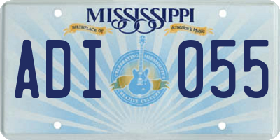 MS license plate ADI055