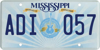 MS license plate ADI057