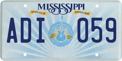 MS license plate ADI059