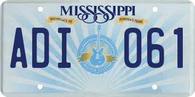 MS license plate ADI061