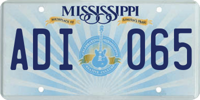 MS license plate ADI065