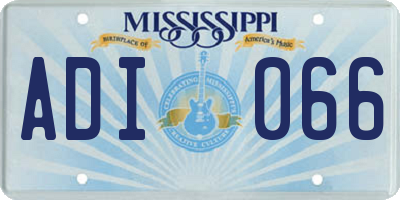 MS license plate ADI066
