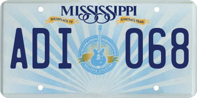 MS license plate ADI068
