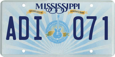 MS license plate ADI071