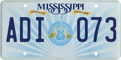 MS license plate ADI073