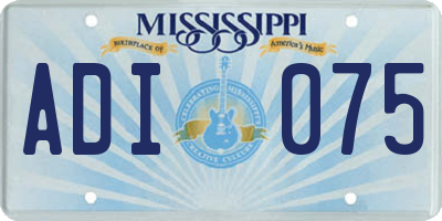 MS license plate ADI075