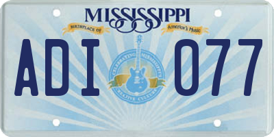 MS license plate ADI077