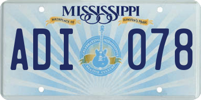 MS license plate ADI078
