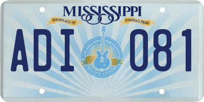 MS license plate ADI081