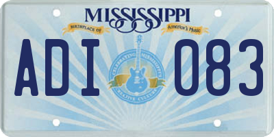 MS license plate ADI083